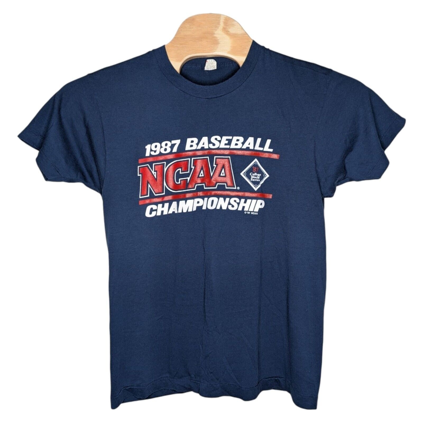 Vintage 1987 Baseball Ncaa Championships T Shirt Large College World Series